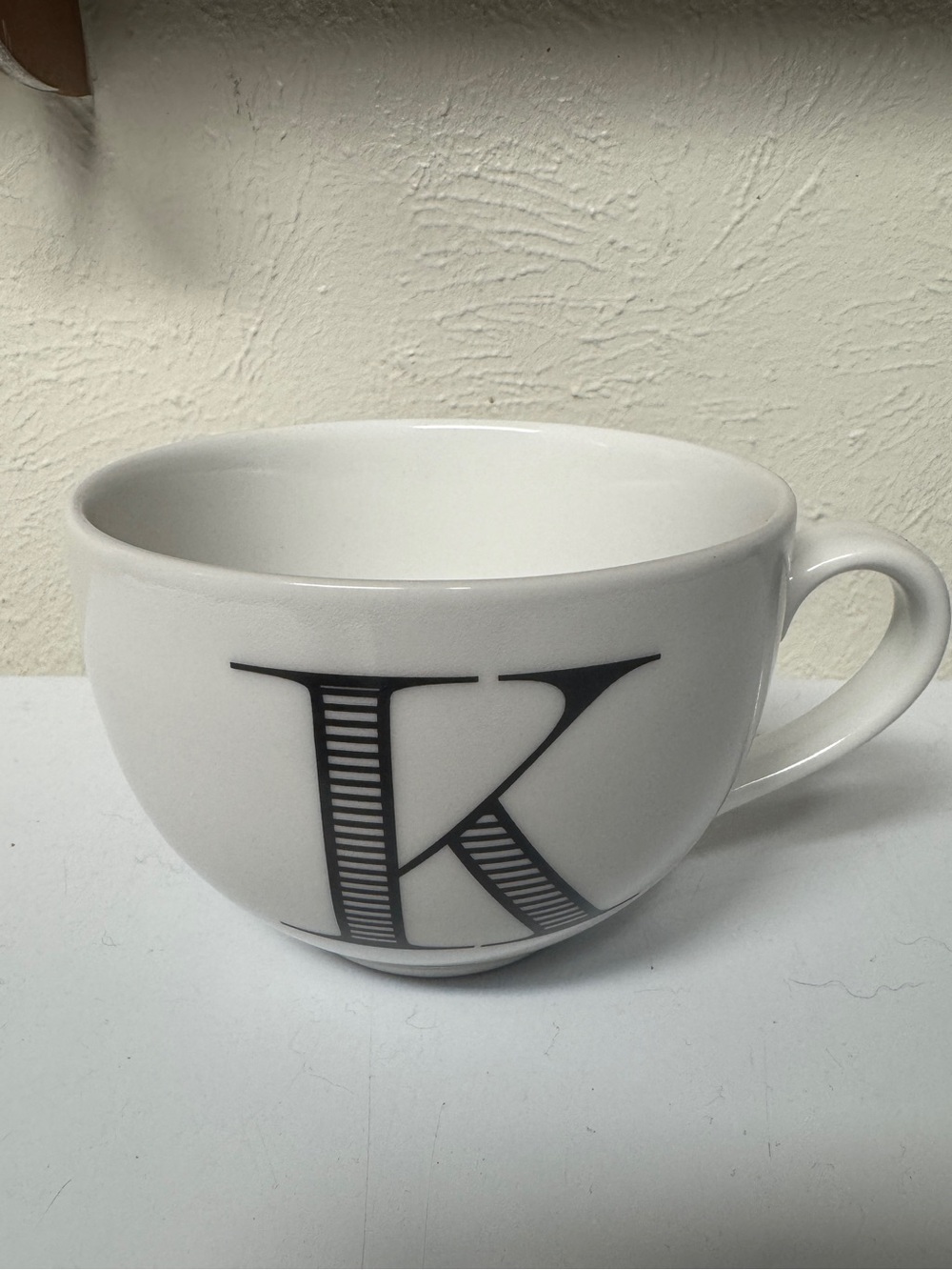 Monogram K White Ceramic Mug